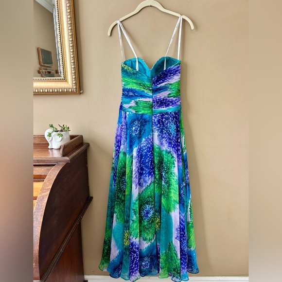 Tony Bowls Paris Watercolor Sequin Rhinestone Strapless Gown Prom Dress Size 2 - Picture 9 of 14